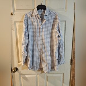 COLLECTION BY MICHAEL STRAHAN PLAID BUTTON DOWN SHIRT: 16 1/2: 34/35:100% COTTON